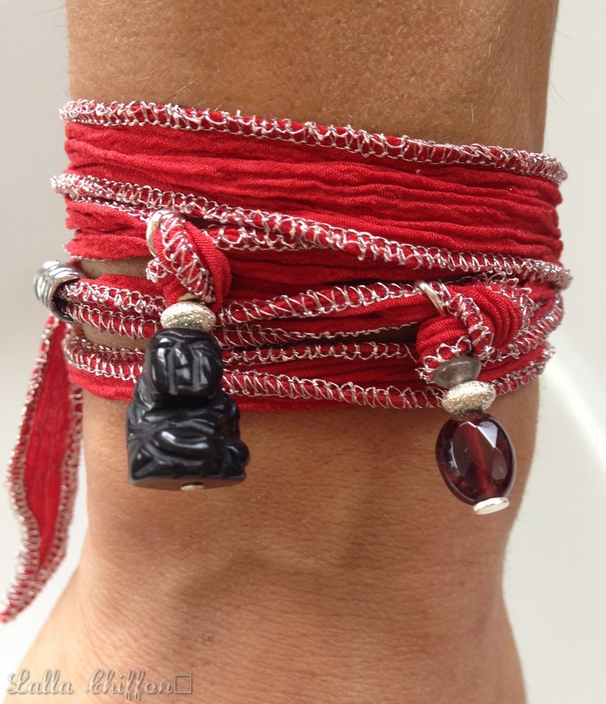 Bouddha obsidienne bracelet Lalla Chiffon